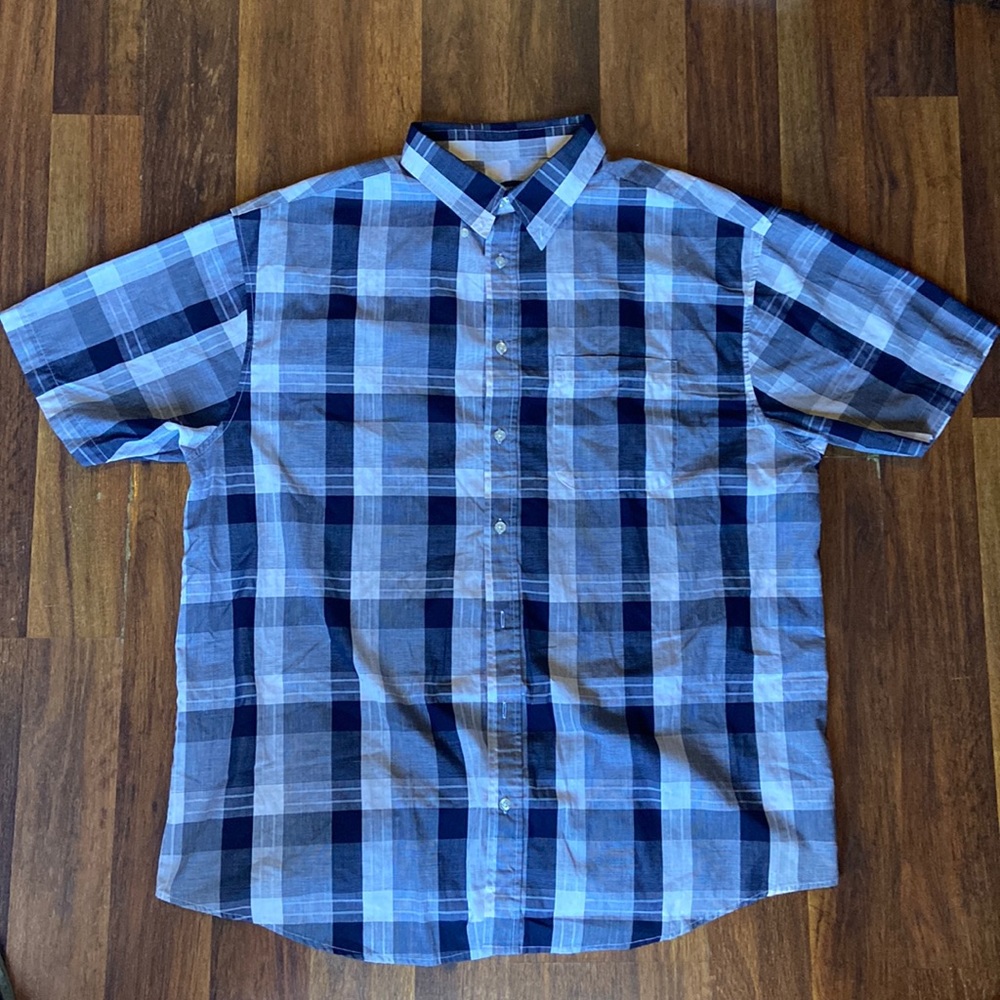GIOBERTI - Blue and White, Plaid, Button Down